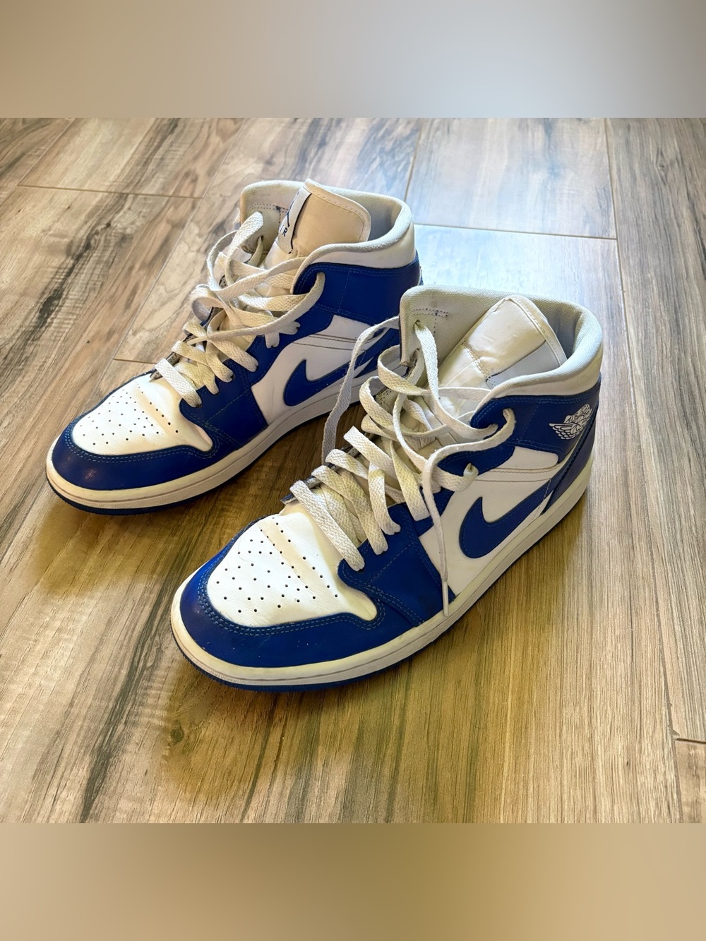 Nike Air Jordans- White and Blue